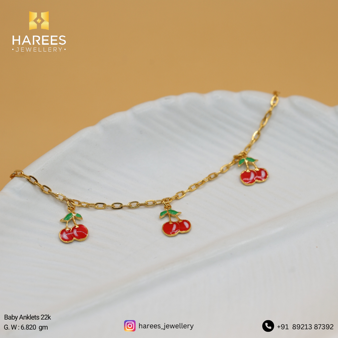22K Gold Baby Anklets