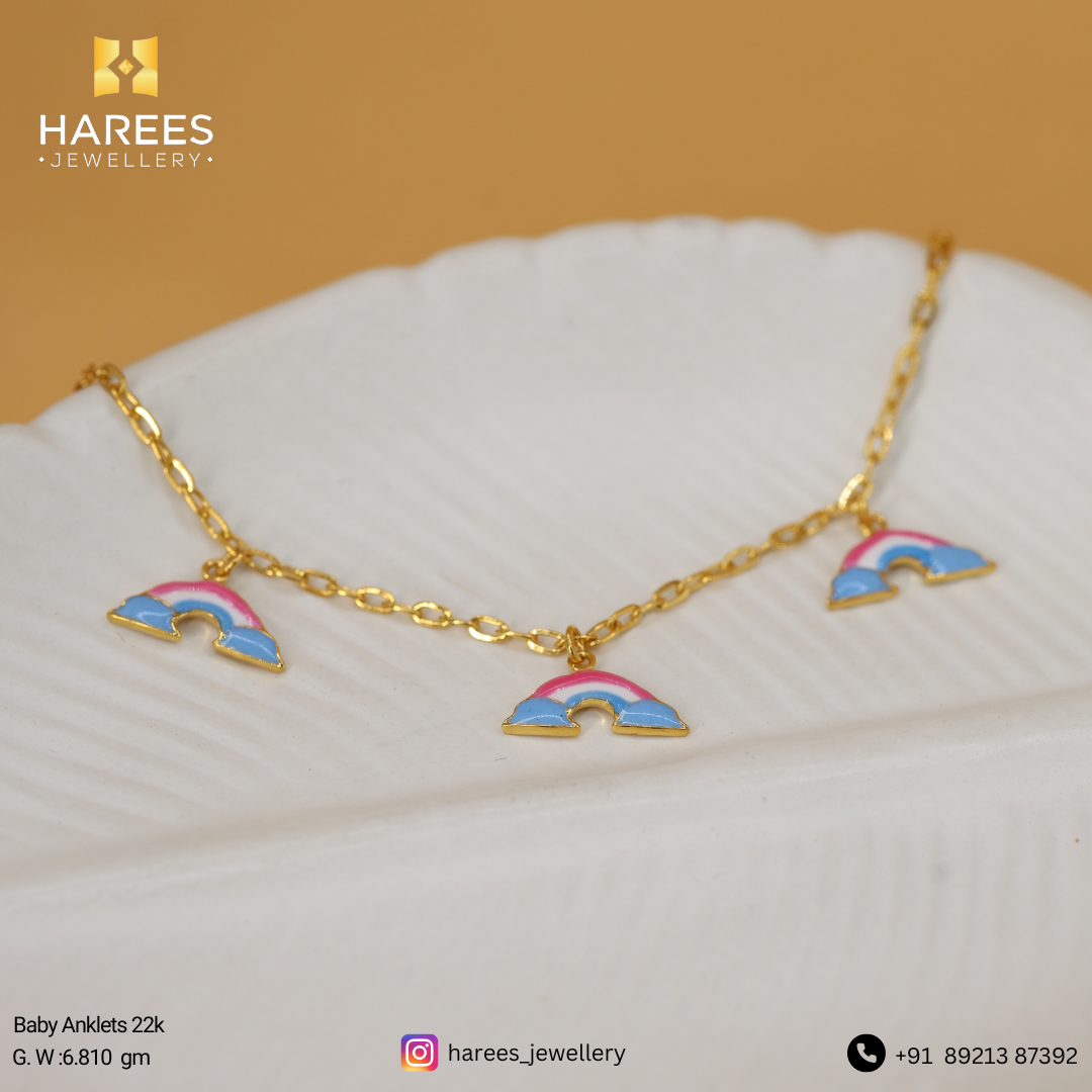 22K Gold Baby Anklets