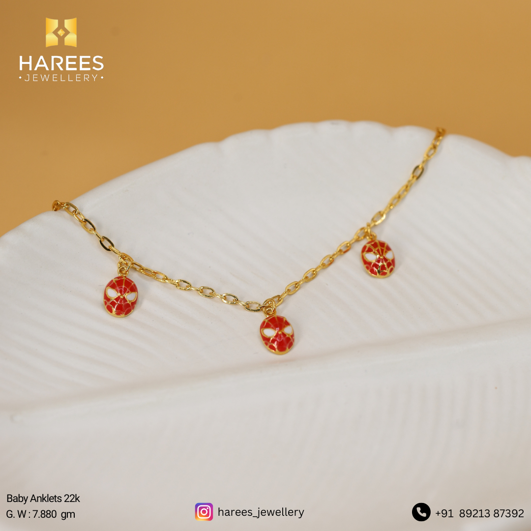 22K Gold Baby Anklets