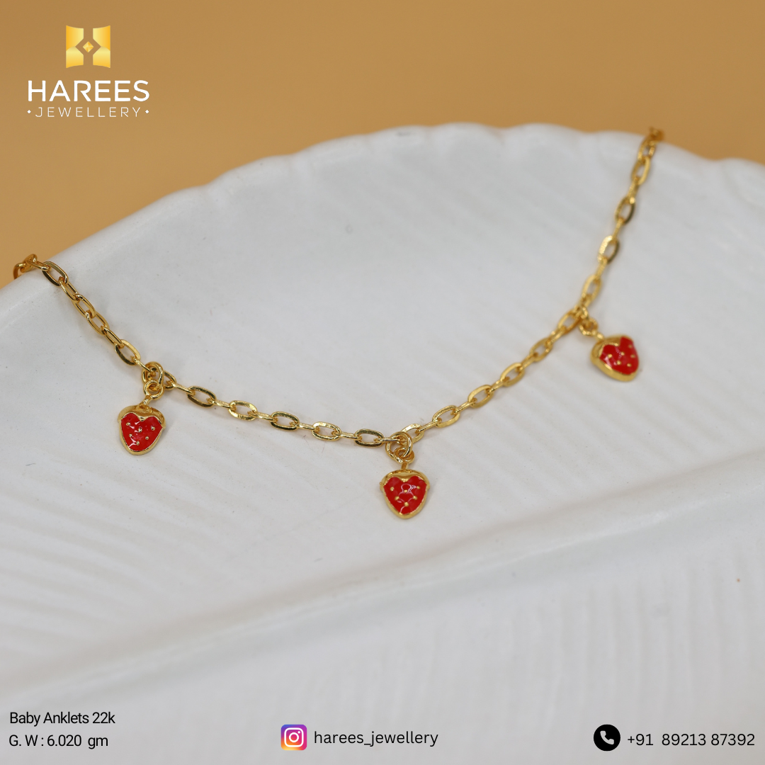 22K Gold Baby Anklets