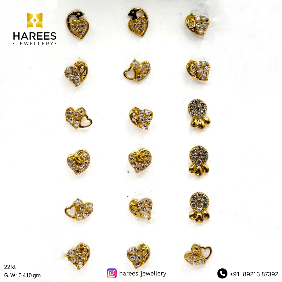 22K Gold Second studs