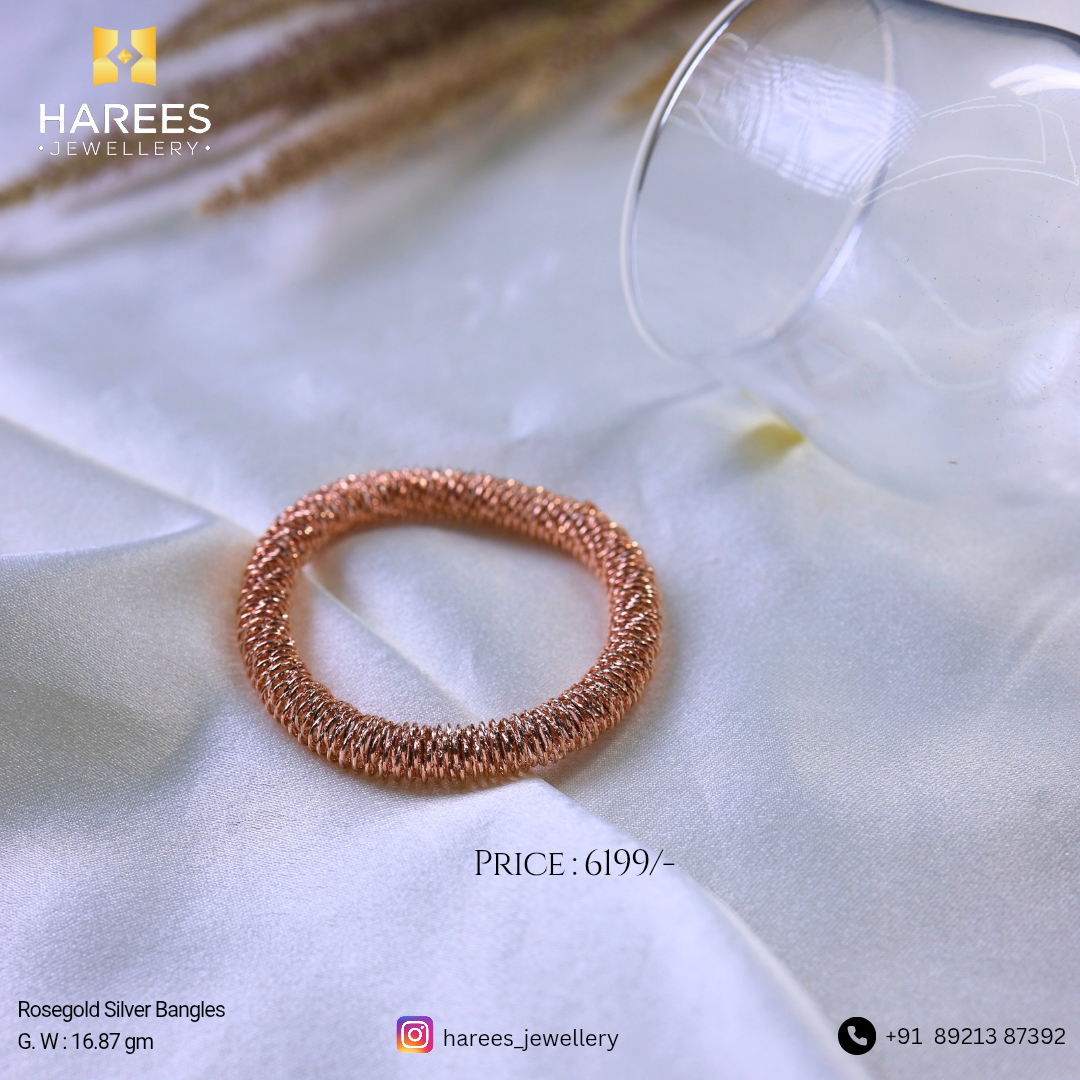 Rosegold Silver Bangle