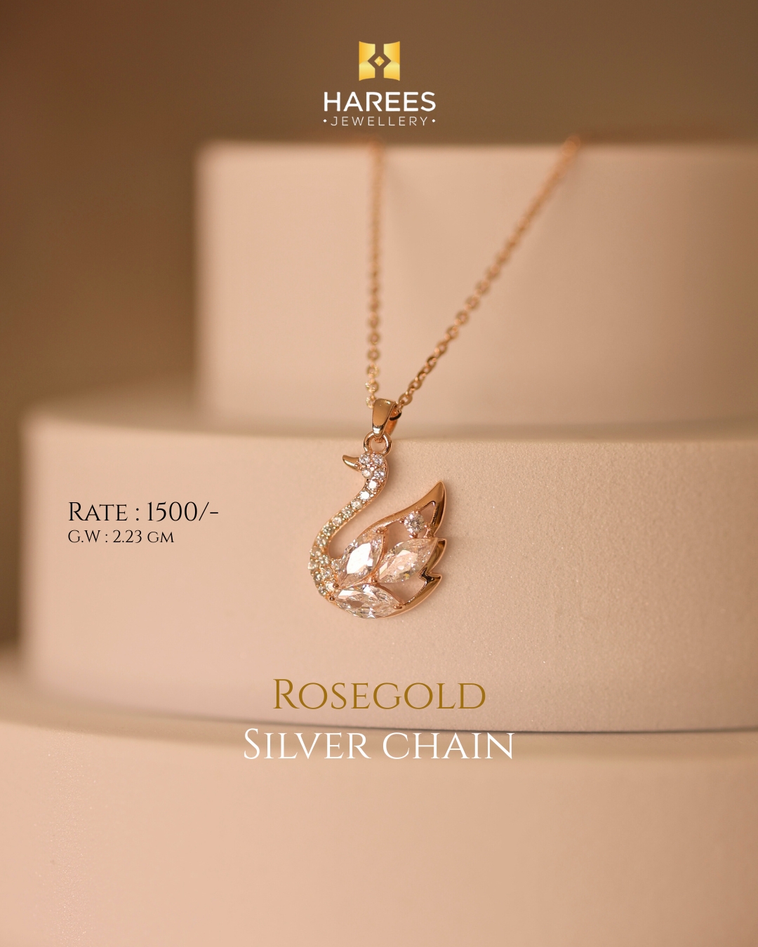 Rose Gold Silver Necklace